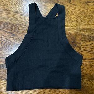 Free People Black Halter Crop Top